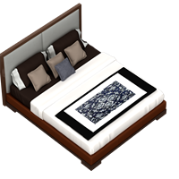 Chinese fabric double bed