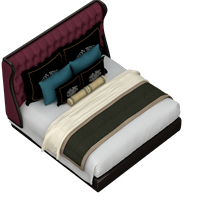Chinese fabric double bed