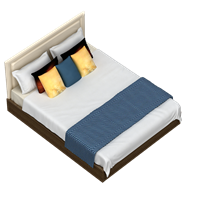 Chinese fabric double bed