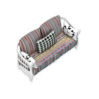 Mediterranean fabric double sofa