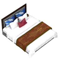 Chinese fabric double bed
