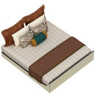Chinese fabric double bed