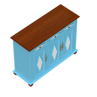 Mediterranean wooden side cabinet