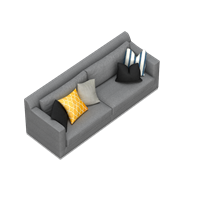 Modern fabric double sofa