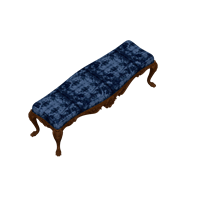 European fabric bed end stool