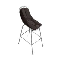 Modern wrought iron bar chair