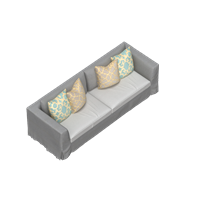 Modern fabric double sofa