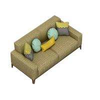 Modern fabric double sofa