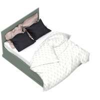 Nordic style fabric double bed