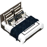 Chinese fabric double bed