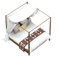 Chinese fabric double bed