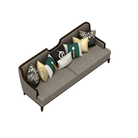 Chinese fabric double sofa