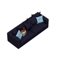 Nordic style fabric double sofa