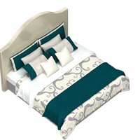 American fabric double bed