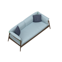 Chinese fabric double sofa