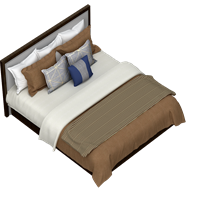 Chinese fabric double bed