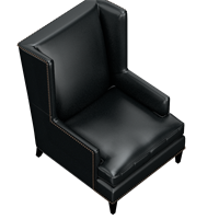 Neoclassical leather art single sofa