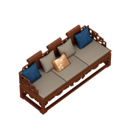 Chinese solid wood multi-person sofa