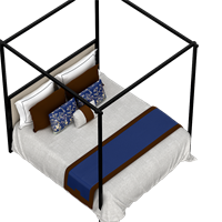 Chinese fabric double bed