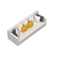 Modern fabric multi-person sofa