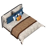 Chinese fabric double bed