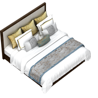 Chinese fabric double bed