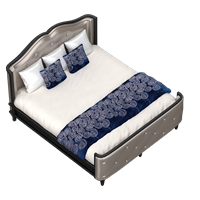 Neoclassical leather art double bed